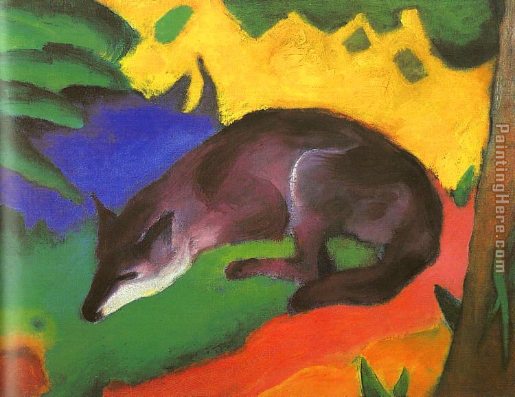 Blue Black Fox painting - Franz Marc Blue Black Fox art painting